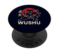 Wushu Cat Kung Fu Kitty Funny Martial Artist Cat Lover PopSockets Adhesive PopGrip