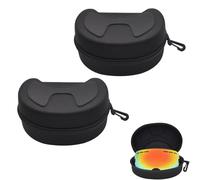 Wusideday 2 Pieces Snows Goggles Case, Large Hard Sports Glasses Case, Hard Ski Goggle Cases EVA Box, Snows Swim Goggles Storage Box, Safety Zippered Goggle Cases