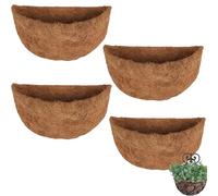 Wusideday 4 Packs Half Round Coco Coir Liner, Wall Basket Coco Liner, Natural Half Round coco-nut Coir Basket, Hanging Basket Liners Plants Replacement Liners