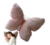 Wusideday Butterfly Throw Pillow, 15.7 x 11.8 Inch Pink Velvet Butterfly Shaped Decorative Pillow, Plush + Sponge Fill, Soft, Indoor Use, Lounging & Decor