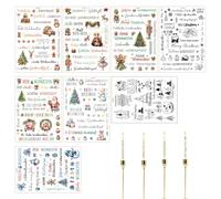 Wusideday Christmas Rub on Stickers | Glass Rub on Transfer Christmas Decals - Holiday Decorations for Candle Kids Party Office Classroom Ball Furniture Winter Home Window Notepad Door