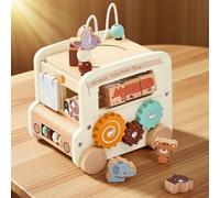 Wusideday Learning Toy Bus | 5-in-1 Bus Shape Kids Learning Toys,Building Blocks Puzzle Games for School Boy Girl Christmas Birthday Sensory Play Kindergarten Classroom