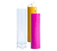 Wusideday Long Candle Mould,Cylinder Candle Mold, Plas-tic Pillar Large Cylinder Rib Candle Soap Making Mold, Classic Tall Taper Mold, Craft Making Mold