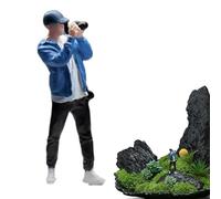 Wusideday Photographer Figure Model, 1/64 Scale Simulation Miniature Display Toy, Simulation Toy Miniature Display Figurine, Collectible People Figure Scene Decor Doll