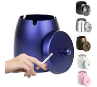 WUSIFIE Ash Tray, Large Outdoor Ashtray with Lid, Ashtray for Outside Patio, Stainless Steel Windproof Smokeless Ash Tray for Balcony, Ashtrays for Smokers, Cigar, Home Office Decoration