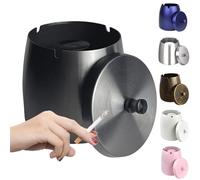 WUSIFIE Ash Tray, Large Outdoor Ashtray with Lid, Ashtray for Outside Patio, Stainless Steel Windproof Smokeless Ash Tray for Balcony, Ashtrays for Smokers, Home Office Decoration