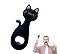 WUSJCOF 1 Piece Bottle Opener for Cat Lovers Silicone Cartoon Cat Paw Both Women and Men with Magnet (Black)