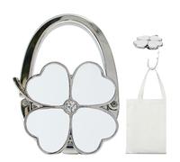 WUSJCOF 1 Set Foldable Non-Slip Table Handbag Holder Clover Shape Handbag Holder (White)