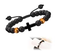 WUSJCOF 1 x Cross Bracelet, Confirmation Christening Gift for Boys, for Christening, Communion, Confirmation, for Son, Brother, Grandson, Nephew, Godson, Friend, from Mum, Dad, Christening Godparents