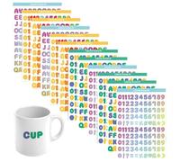 WUSJCOF 12 Pieces Self-Adhesive Vinyl Letters Numbers Kit, Colourful Letter Stickers for Postbox, Signs, Address Numbers, DIY Scrapbooking, Decoration Art