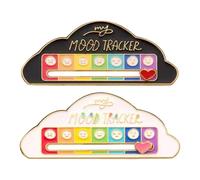 WUSJCOF 2 Pack Cloud Shaped Social Media Battery Badges, Black and White Two Tone Removable Social Media Battery Badges, Funny Removable Enamel Badges