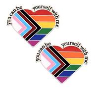 WUSJCOF 2 pcs Pride Pin Gay Pride Rainbow Women's Fashion Pin Inspirational Quotes (Rainbow)
