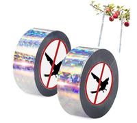 WUSJCOF 2 Rolls Reflective Bird Repellent Tape, Bird Repellent Tape for Garden, Balcony, Raised Bed, Plant Protection, Effective Repellent Tape Against Birds (80 m x 2.4 cm)