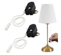 WUSJCOF 2 x Pull Switch with Cord Installation Cord Switch 2-Pin Lamp Switch for Lights and Lamp 2A 250V AC Mini Light Switch for Switching