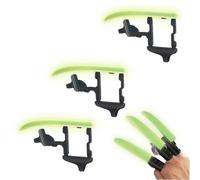 WUSJCOF 3 Pieces Plastic Articulated Toy, Finger Fidget Toys, Retractable Fidget Toy Wolf Claw, Portable ABS Mechanical Toy, Glow in the Night (Fluorescent Green)