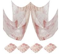 WUSJCOF 4 Pieces Bloody Fabric Gauze Creepy Palm Sign Bloody Cotton Yarn for Halloween Party Home Decorations Great Horror for Indoor and Outdoor (30 x 72 inches)