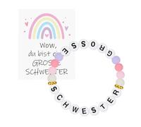 WUSJCOF Big Sister Bracelet - Gift for Birth for Siblings - I Will Be a Big Sister Gift