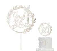 WUSJCOF Cake Decoration Confirmation Cake Topper Made of Wood Cake Decoration Confirmation Decoration Boy Girl Gifts Guest Gifts