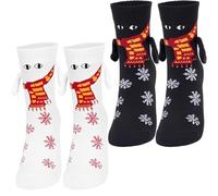 WUSJCOF Magnetic Socks for Couples Going Hand in Hand - Funny Christmas Socks, Original Gift Idea for Him and Her, Close Friends