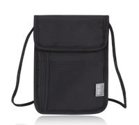 WUSJCOF Neck Pouch RFID Protection Travel Purse Soft Neck Pouch Travel Unisex Anti-Theft Festival Passport Credit Cards Coins Travel Accessories (Black)