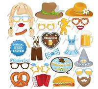 WUSJCOF Oktoberfest Photo Props Funny Photo Box Accessories for Bavarian Party Decoration Accessories Pack of 25
