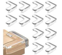 WUSJCOF Pack of 12 Edge Protectors, Corner Protectors, Baby Soft Table Edge Protection, Self-Adhesive, Children's Corner Protection (Transparent)