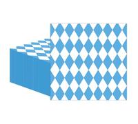 WUSJCOF Pack of 40 Napkins / Tissue Napkins 1-Ply 1/4 Fold for Catering or Festivals Bavarian Specialities #11121 (33 x 33 cm) (Bavarian Blue)