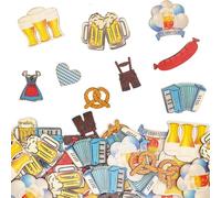 WUSJCOF Pack of 50 Oktoberfest Decorative Wooden Bavarian Confetti for Table Decoration and Crafts with Pretzel Heart Motifs for Party Decoration