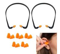 WUSJCOF Set of 2 Banded Hearing Protection, Pressure-Free Hearing Protection Band for Comfortable Wear, Noise Reduction, with 5 Pairs of Replacement Plugs