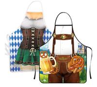 WUSJCOF Set of 2 Oktoberfest Apron Funny for Men and Women as BBQ Apron Cooking Apron Also for Couples Bavarian Gifts (B)