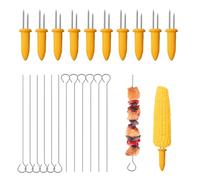 WUSJCOF Set of 20 Barbecue Skewers - Stainless Steel Kebab Skewers Meat Skewers