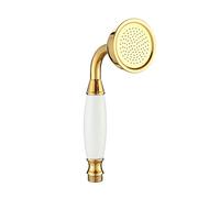 Wussh Bathroom Classic Traditional Brass Telephone Hand Shower Head Polished Gold and Ceramic Handheld Showerheads