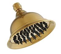 Wussh Traditional Round 6 Inch Rainfall Shower Head Brass High Pressure | Victorian Style Fixed Showerheads in Polished Gold Showerhead Bathroom Replacement