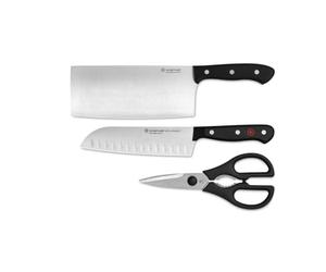 Wusthof Gourmet Knife Set (Santoku Chinese Chef Shears) (Set 3)