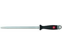Wusthof Hanging Sharpening Steel with Steel Base, 32 cm | Hang loop on handle simplifies storage, keeping your sharpening tool safely within arm's reach in busy kitchens.
