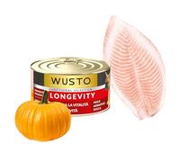 Wusto Functional Selection - Functional Wet Food for Adult Dogs - Nourishing Recipe with Selected Ingredients, Support for Daily Wellbeing, High Appetability (150 g, Longevity-Fish)