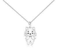 WUSUANED Cute Momo Necklace Game Inspired Jewelry Game Characeter Lover Gift Momo Cat Fan Gift, Stainless Steel, No Gemstone