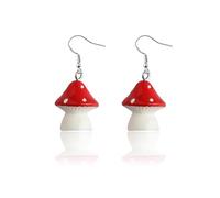 WUSUANED Cute Red Mushroom Earrings Fungus Jewelry Mushroom Lover Gift Fungi Gift Nature Lover Gift, plastic/resin, No Gemstone