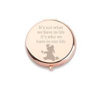 WUSUANED Donkey Makeup Mirror It’s Not What We Have in Life It’s Who We Have in Our Life Jewelry donkey Lover Gift (Eeyore lover mirror)
