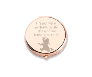 WUSUANED Donkey Makeup Mirror It’s Not What We Have in Life It’s Who We Have in Our Life Jewelry donkey Lover Gift (Eeyore lover mirror)