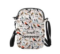 WUSUANED Fowl Language Crossbody Bag Bird Watching Gifts Farmer Shoulder Bag Duck Lover Gift, Fowl Language Bag