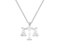 WUSUANED Funny Balance Libra Necklace Book Inspired Jewelry Justice Goddess Gift Law Lover Gift, L, Stainless Steel, No Gemstone
