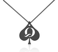 WUSUANED Funny Black Q Necklace Naughty Jewelry Naughty Queen Gift Hotwife Spicy Gift, L, Stainless Steel, No Gemstone