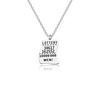 WUSUANED Funny Lottery Necklace Lucky Scratch Jewelry Lottery Lover Gift Casino Lover Gift, L, Stainless Steel, No Gemstone