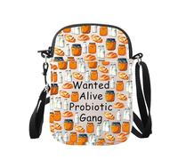 WUSUANED Funny Probiotic Food Crossbody Bag Microbiology Gift Health Foods Shoulder Bag, Probiotic Food Bag