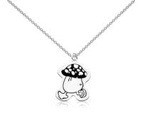 WUSUANED Funny Walking Mushroom Necklace Food Anime Character Jewelry Cartoon Fan Gift Mushroom Monster Gift For Fans, L, Stainless Steel, No Gemstone