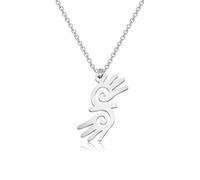 WUSUANED Healing Necklace Reiki Amulet Jewely Spiritual Protection Gifts Hamsa Hand Gift, L, Stainless Steel, No Gemstone