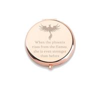 WUSUANED Inspirational Quote Gift Phoenix Rising Makeup Mirror When The Phoenix Rises from The Flames Phoenix Lover Gifts (Phoenix Rising Makeup Mirror)