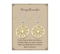 WUSUANED Lemon Slice Earrings Lemons Dangle Earrings Always Remember You Are Braver Than You Believe Gifts Lemons Lover Jewelry, Metal, No Gemstone