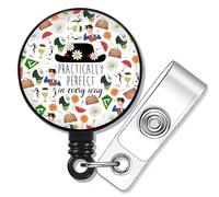 WUSUANED Mary Movie Badge Reel Practically Perfect in Every Way Badge Holder Musical Lovers Gift for Movie Fans (Practically Way BR)